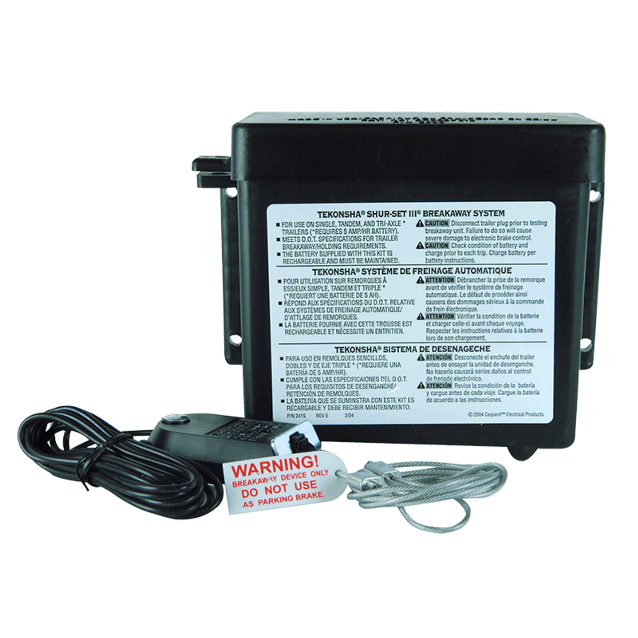 Tekonsha Shur-Set Iii Breakaway Kit (Battery,Case & Switch). 20005 | 350-01260