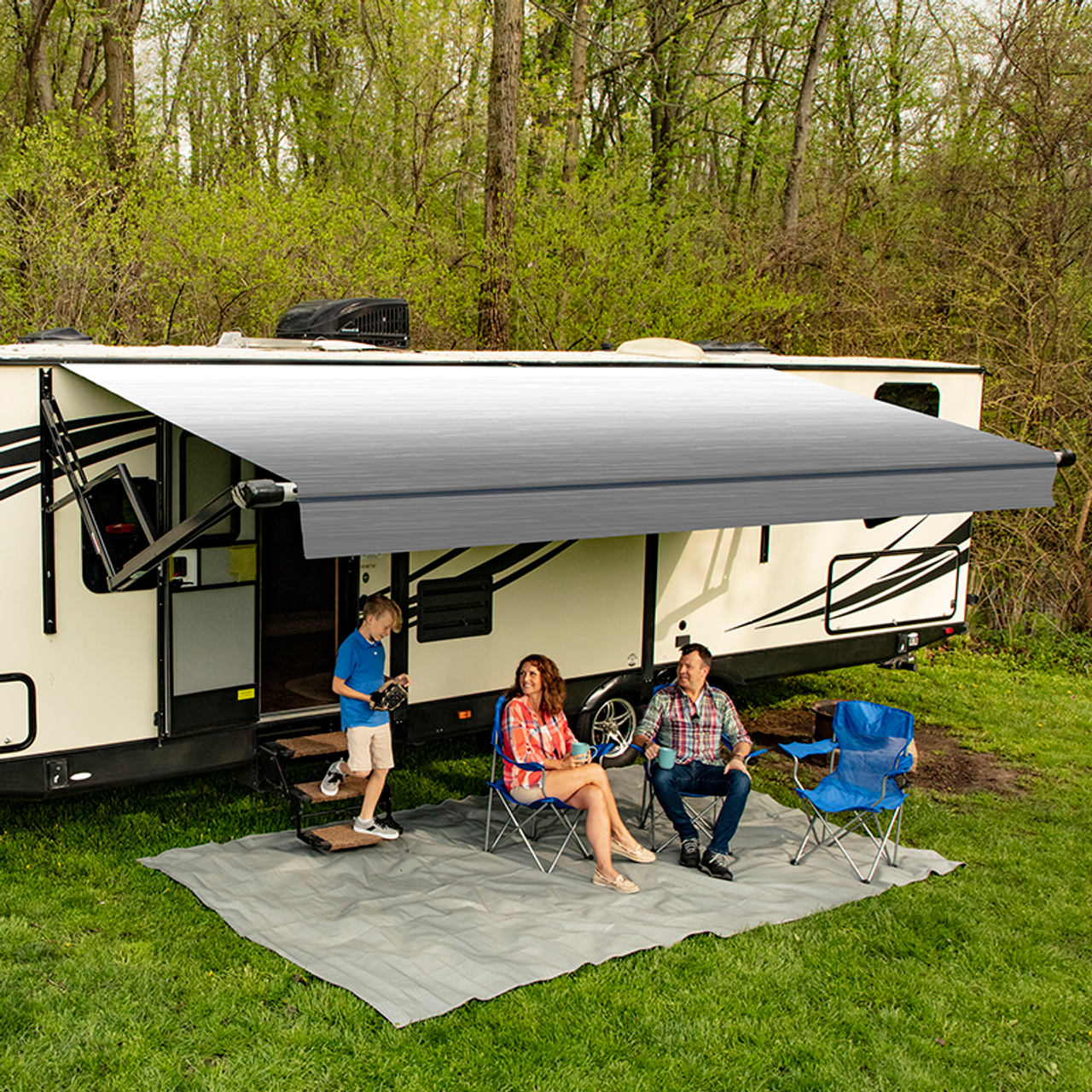 Carefree 132Inch/11Ft Silverfade Wht Altitude Awning With Led Lightbar. Fy1326D00Ra | 200-37210