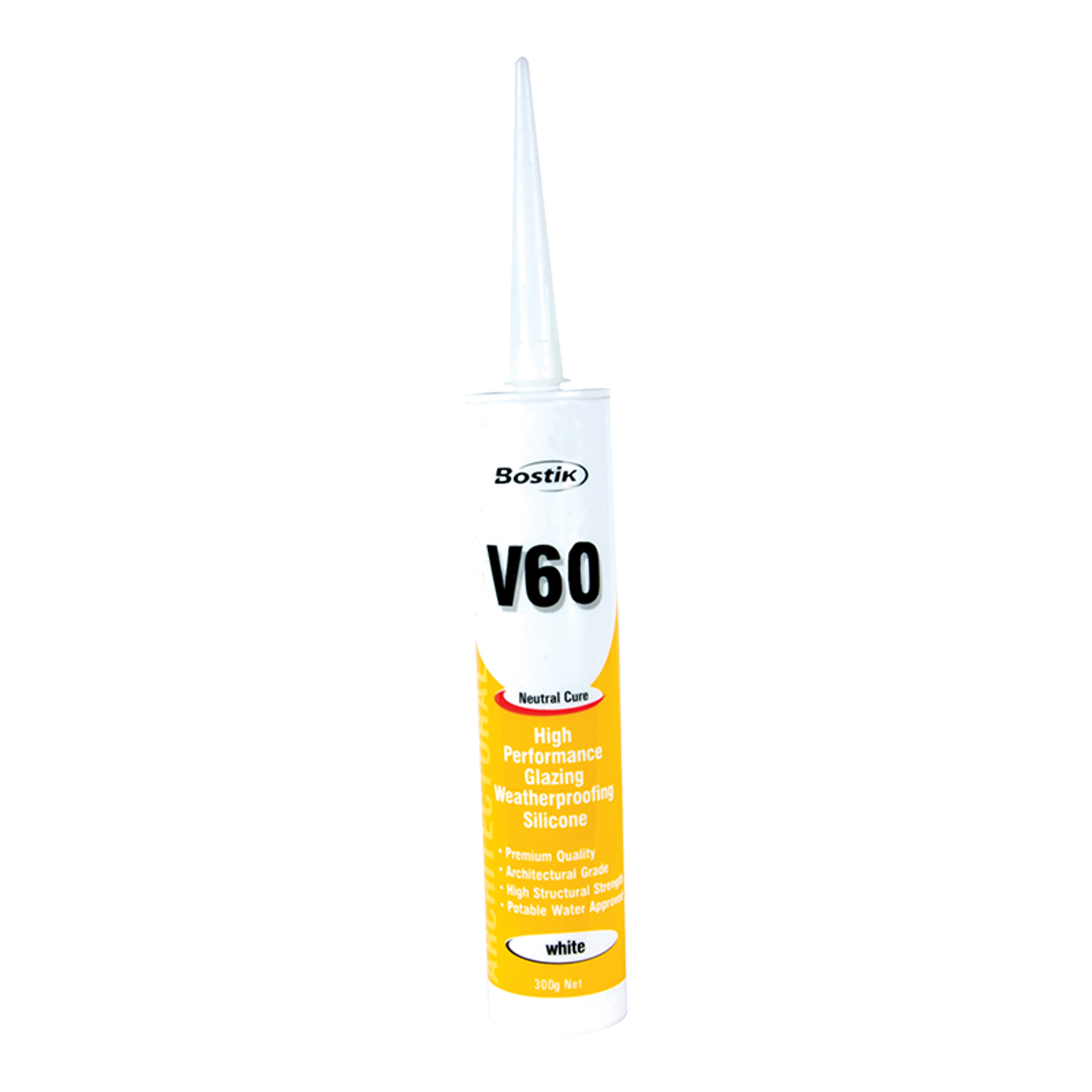 V60 White Silicone Sealant Non Acetic | 600-06142 | 309480 Bostik