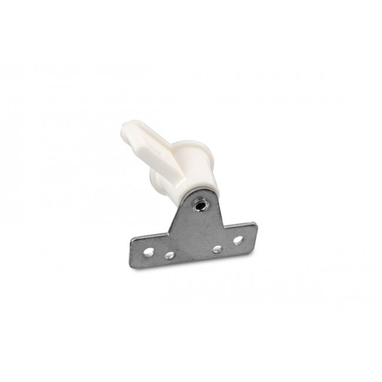 Pushout Window Knob Lock With Metal Plate, White | 35438