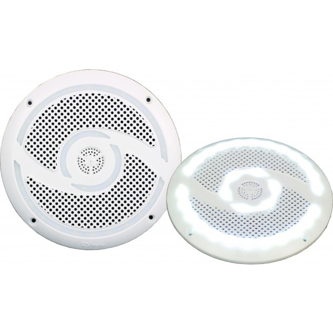 6 Inch 200W LED Weatherproof Speakers with Spacers - Pair, RV Media