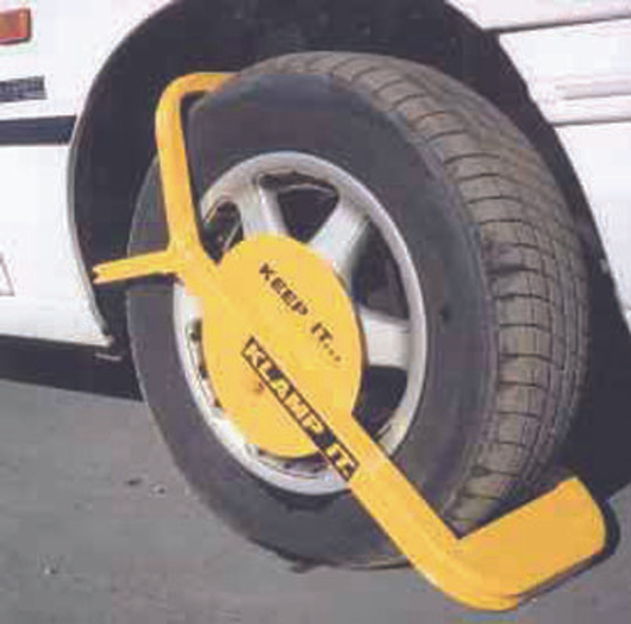 Wheel clamp on wheel