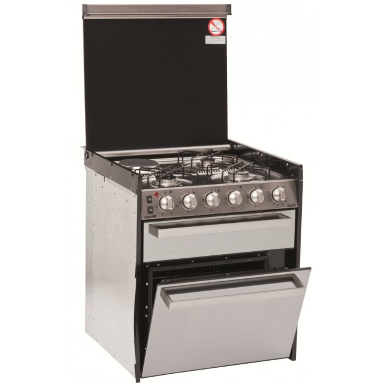 Dometic/Smev 4 Burner Gas/Electric Grill & Oven With Mirror Door | 40600 | Caravan Parts