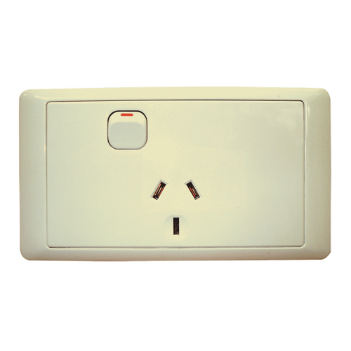 Cms Single Beige 10Amp Power Outlet W/20Amp Install Couplers. J16.1Bg | 500-03600