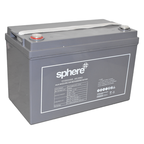 Sphere 12V 120Ah Valve Regulated Agm Rechargeable Battery. | 500-00822