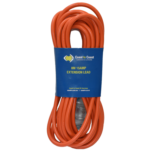 Coast 8M/15Amp Heavy Duty 240V Extension Lead - Led Equipped. Md-15+Md-15Z/8 | 500-03549