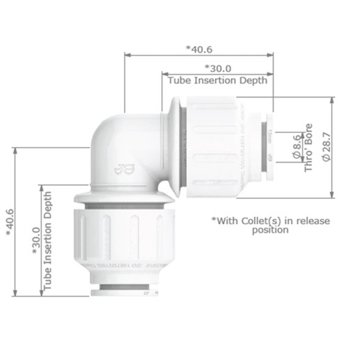 JG WateRMark Equal Elbow 12mm Pem0312W | 800-02202