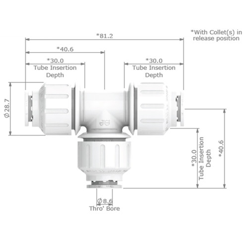 JG WateRMark Equal Tee 12mm Pem0212W | 800-02204