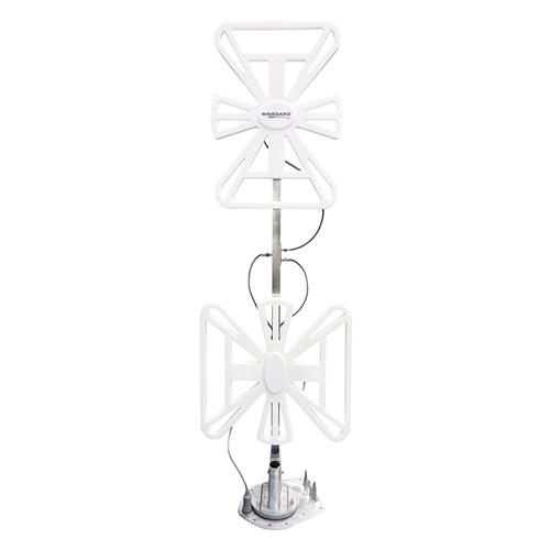 King Jack H/V Roof Mount T Antenna With Signal Meter - White | Big Red