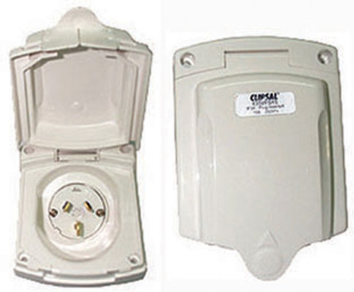 Power Inlet New Style White | 5193 | Caravan Parts