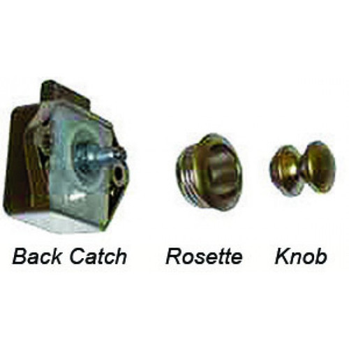 Mini Back Catch Brown Used With Gold Knob & Rosette | 8143