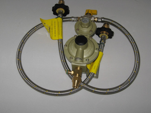 Two-Stage Regulator With  C/O Valve, Std. S/S Pigtails X 600Mm Long With Test Point Union. | G-S600-516 | Caravan Parts