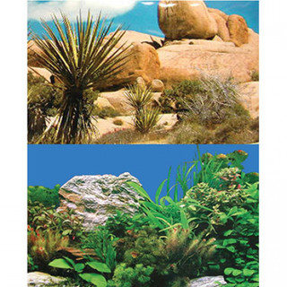 Aqua One Background White Stone & Plant/Rocky Greenery Double Sided 48cm (Per Metre) (10225)