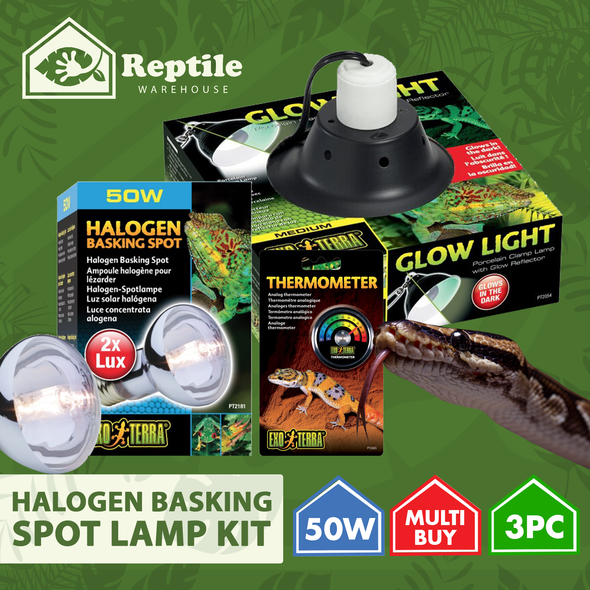 Exo Terra Halogen Basking Spot Lamp Kit 50W (3pc)