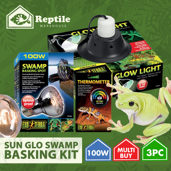 Exo Terra Sun Glo Swamp Glo Basking Spot Bulb Kit 100W (3pc)