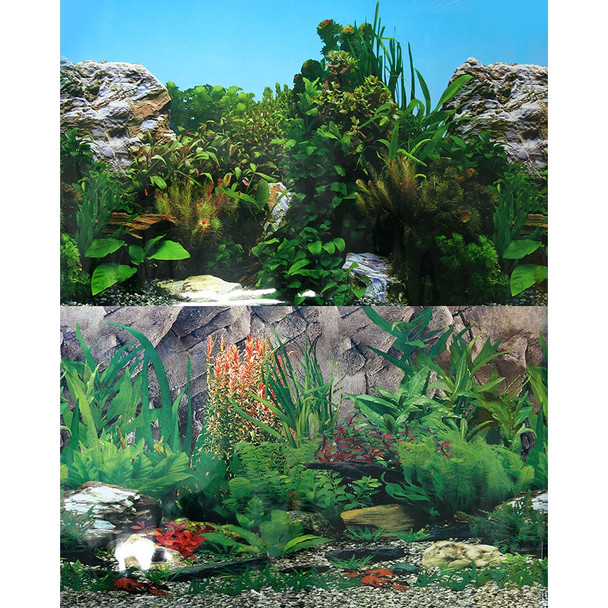 Aqua One Background 61x120cm White Stone Rock Plant #4 (29522)