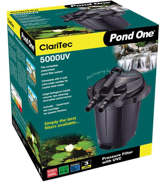 Pond One ClariTec 5000UV Pressurised Filter with 9W UVC (93046)