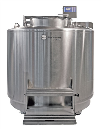MVE 1894R-190AF-GB LN2 Freezer front view from Cryo Associates – ultra-high capacity cryogenic storage tank