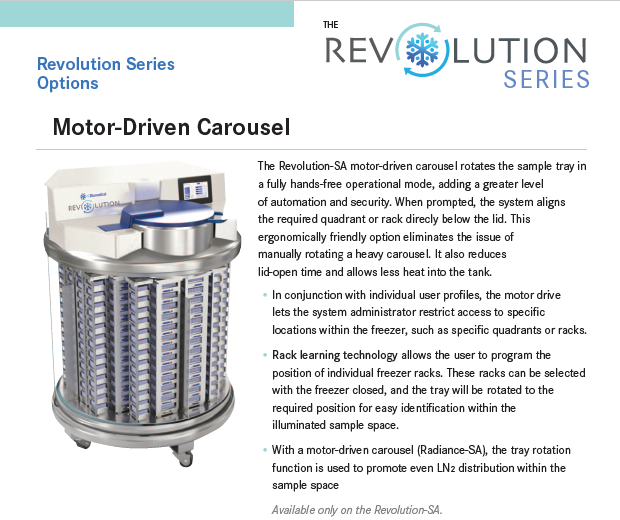 IC BIOMEDICAL Revolution-SA High-Capacity Freezer Motor-Driven Carousel