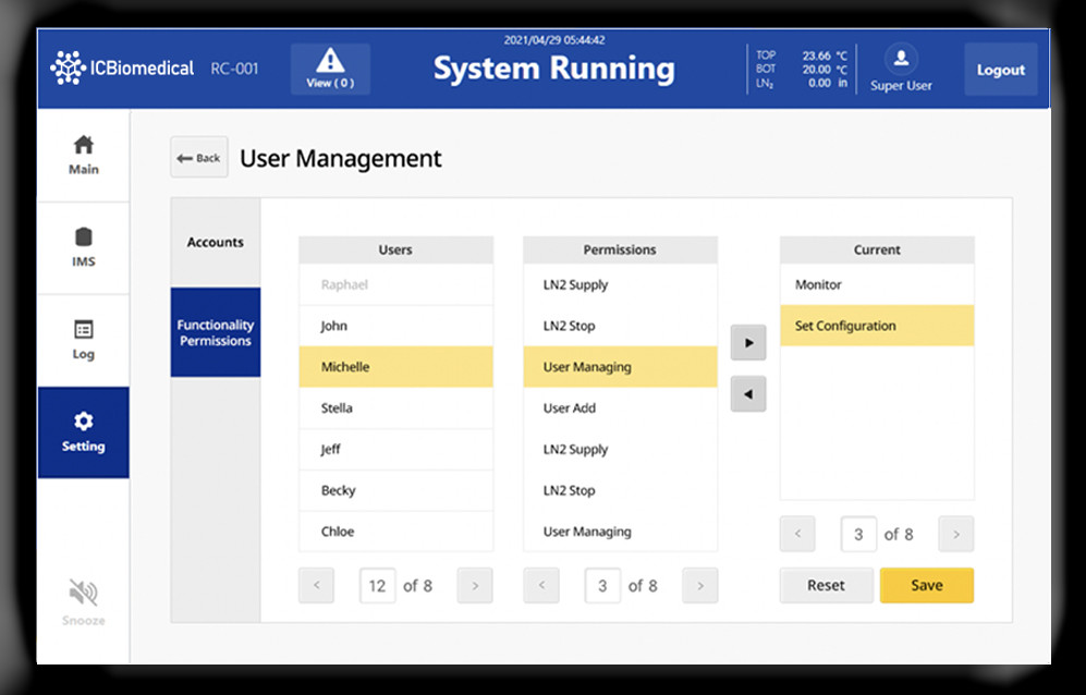 IC BIOMEDICAL Revolution-Q software user interface
