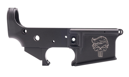 Anderson AM-15 Forged Stripped AR15 Lower Receiver - Black | Trump Punisher Logo