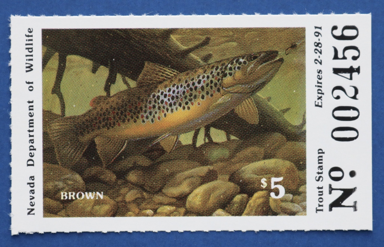 U.S. (NVT05) 1990 Nevada Trout Stamp Great Lakes Stamps & Coins