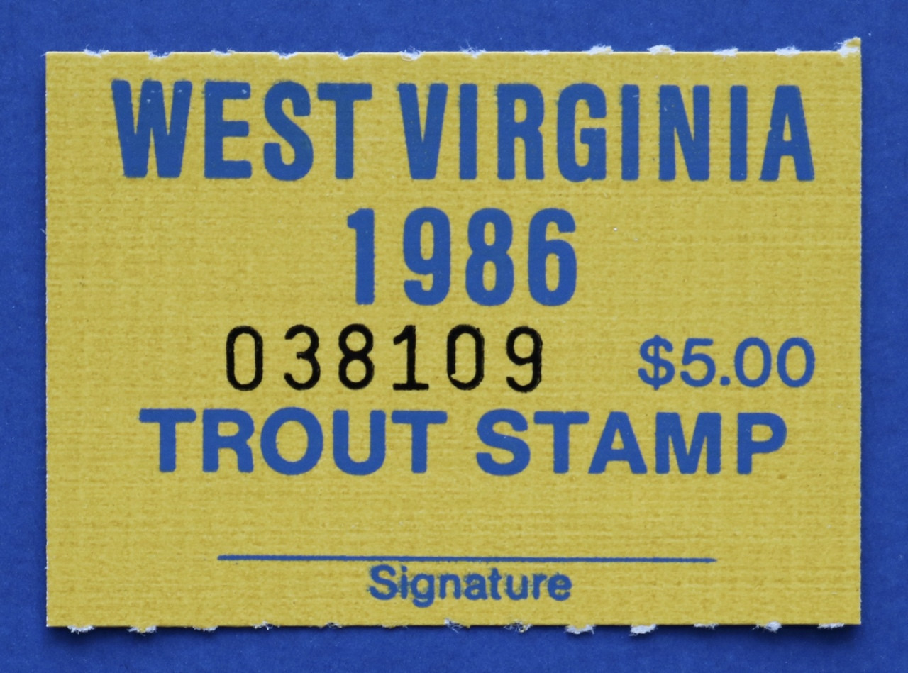 U.S. (WVT27) 1986 West Virginia Trout Stamp Great Lakes Stamps & Coins