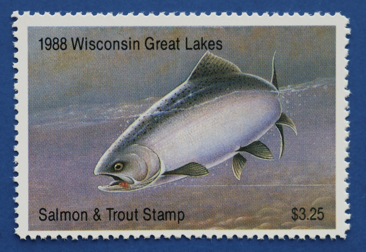 U.S. (WIGL07) 1988 Wisconsin Great Lakes Salmon & Trout Stamp Great