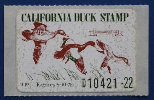 1977 California State Duck Stamp (CA07)