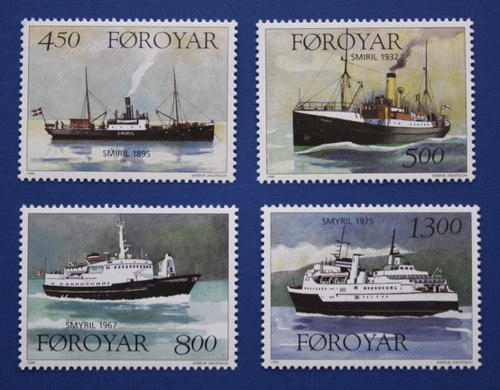 Faroe Islands (352-355) 1999 Ships Named "Smyril" singles set
