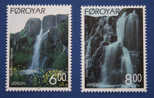 Faroe Islands (362-363) 1999 EUROPA - Watefalls singles set