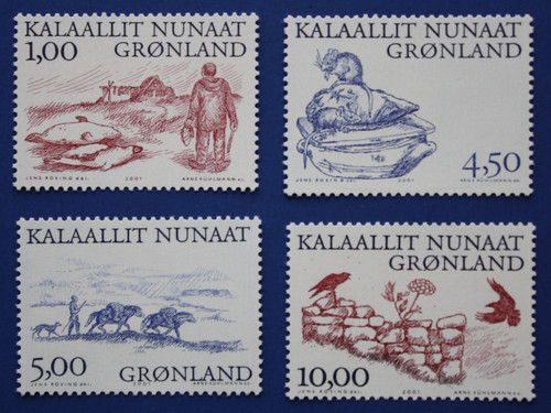 Greenland (380-383) 2001 Arctic Vikings singles set