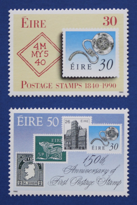 Ireland (803-804) 1990 Penny Black 150th Anniversary singles set