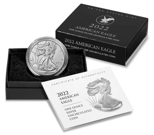 2022 (W) American Eagle One Ounce Silver Uncirculated Coin (22EG) Burnished