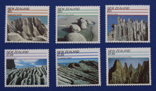 New Zealand (1038-1043) 1991 Rock Formations singles set