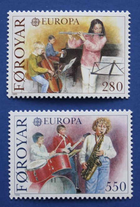 Faroe Islands (125-126) 1985 EUROPA - Music Lessons singles set
