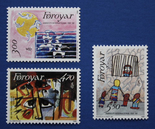 Faroe Islands (145-147) 1986 Amnesty International singles set