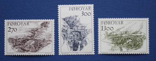 Faroe Islands (149-151) 1986 Old Stone Bridges singles set