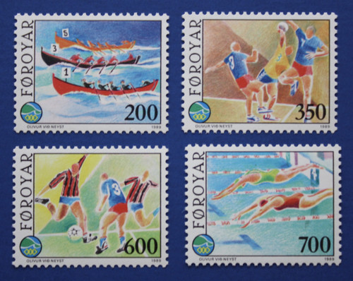 Faroe Islands (193-196) 1989 Island Games singles set