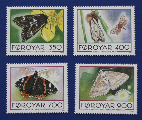 Faroe Islands (256-259) 1993 Butterflies singles set