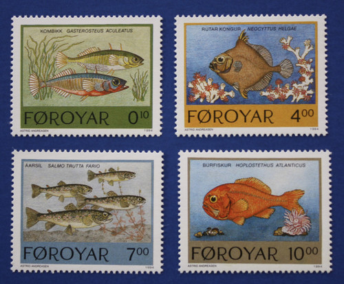 Faroe Islands (260-263) 1994 Fish singles set