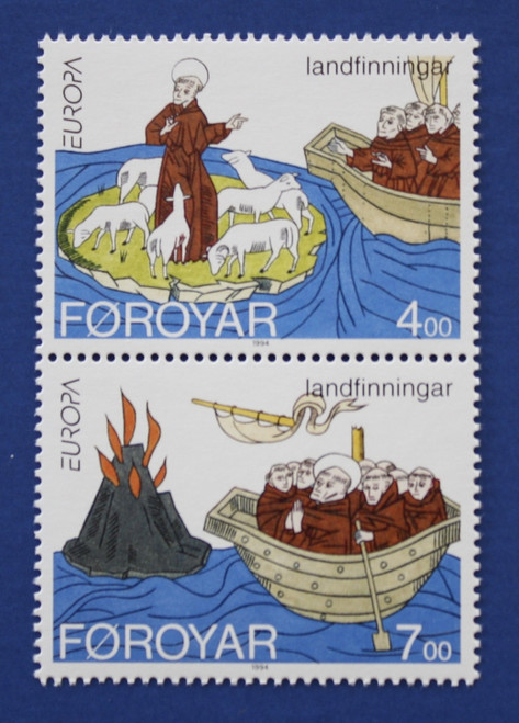 Faroe Islands (264-265) 1994 Voyages of St. Brendan attached pair