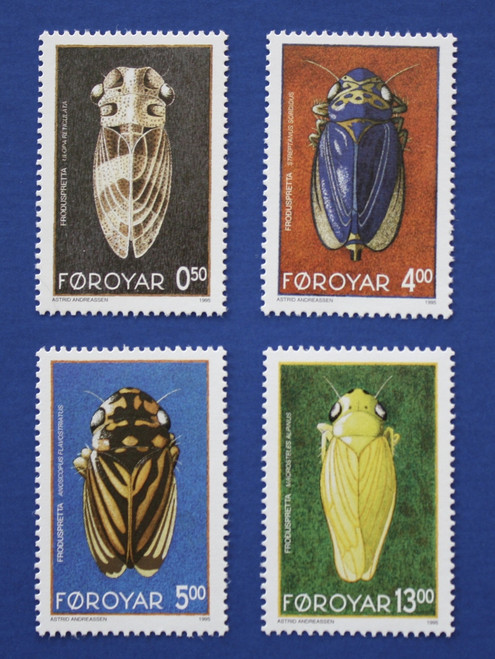 Faroe Islands (276-279) 1995 Leafhoppers singles set