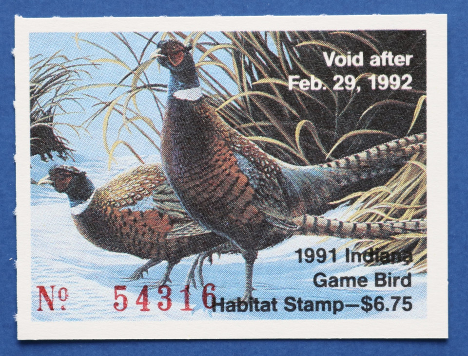 U.S. (INH12) 1991 Indiana Game Bird Habitat Stamp (MNH) Great Lakes Stamps & Coins
