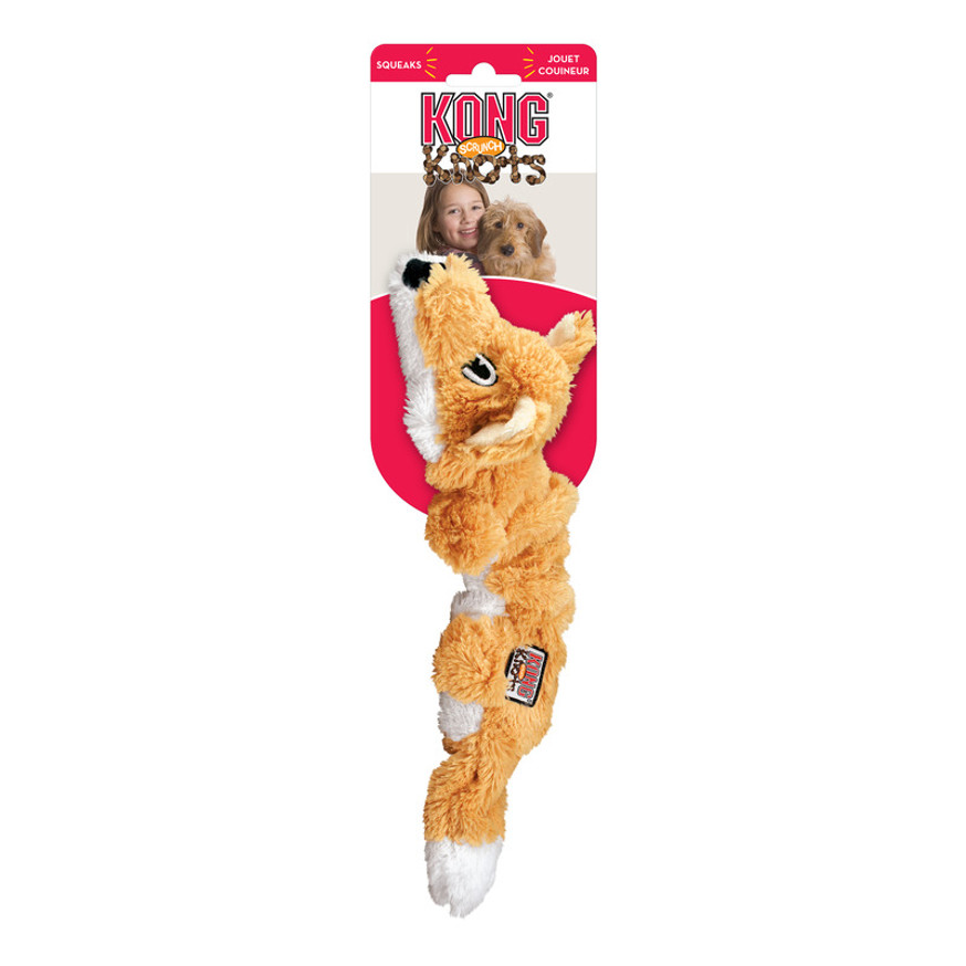 KONG Scrunch Knots Dog Toy - Fox Small/Medium