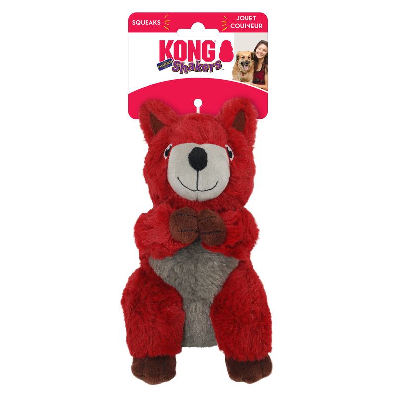 KONG Shakers Passports Red Squirrel Dog Toy FirstVet
