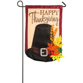Thanksgiving Pilgrim Hat Garden Flag