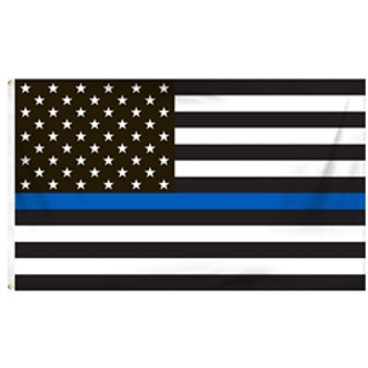 Thin Blue Line-US Flag, 2 x 3'