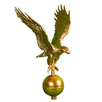 Gold eagle, 9-in wingspan on 3-in ball