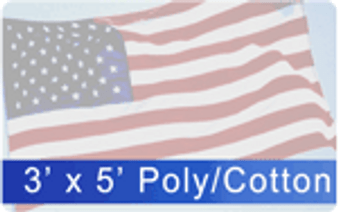 3' x 5' 100% Cotton Sheeting US Flag with printed stars & sewn stripes-1676961424